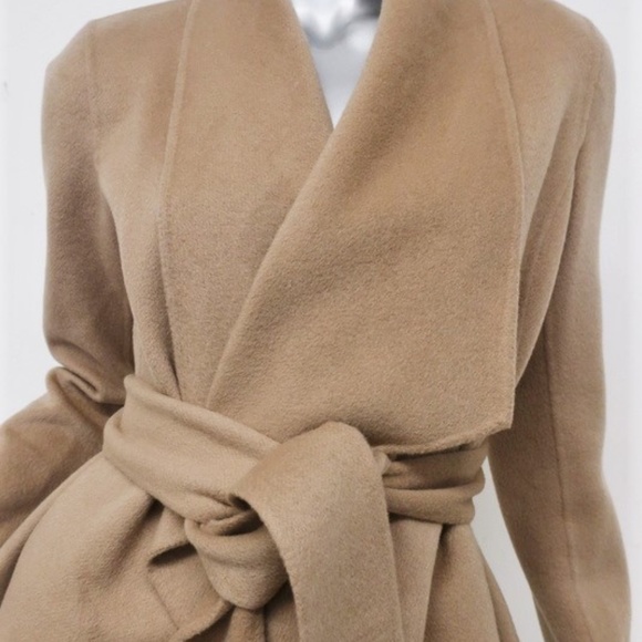 onna Karan Cashmere Belted Jacket Camel - Picture 2 of 5